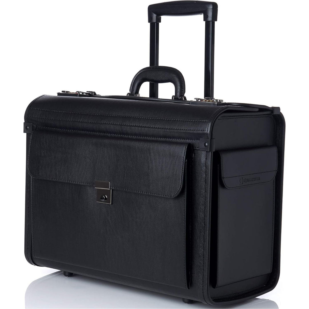 Alpine Swiss Rolling 17" Laptop Briefcase on Wheels Attache Lawyers Case Legal Size Black - Just Closeouts Canada Inc.