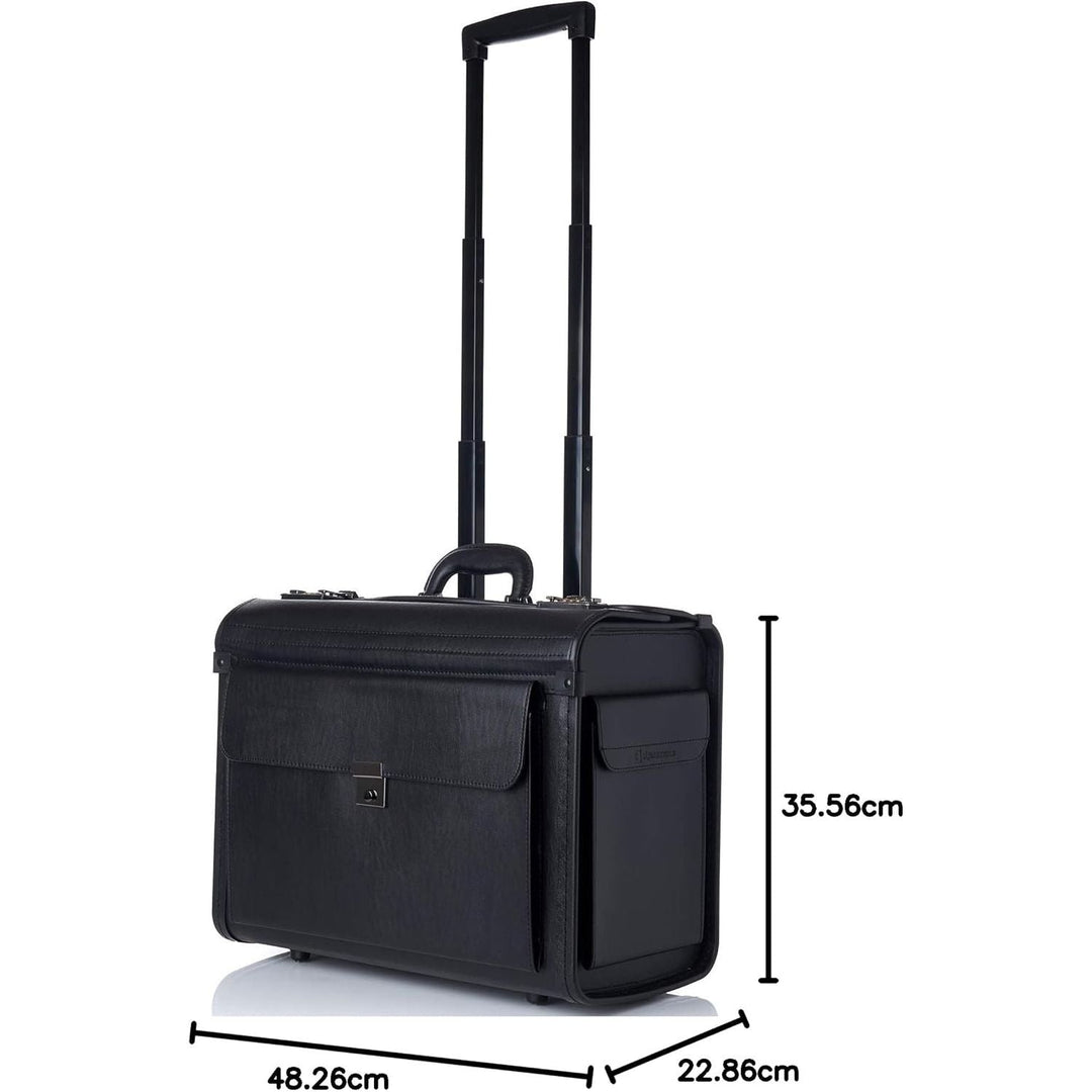 Alpine Swiss Rolling 17" Laptop Briefcase on Wheels Attache Lawyers Case Legal Size Black - Just Closeouts Canada Inc.