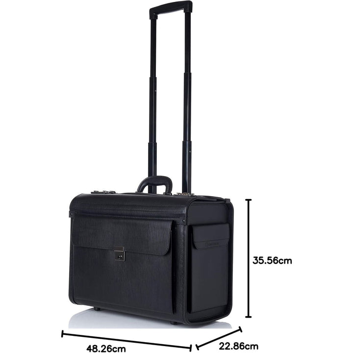 Alpine Swiss Rolling 17" Laptop Briefcase on Wheels Attache Lawyers Case Legal Size Black - Just Closeouts Canada Inc.