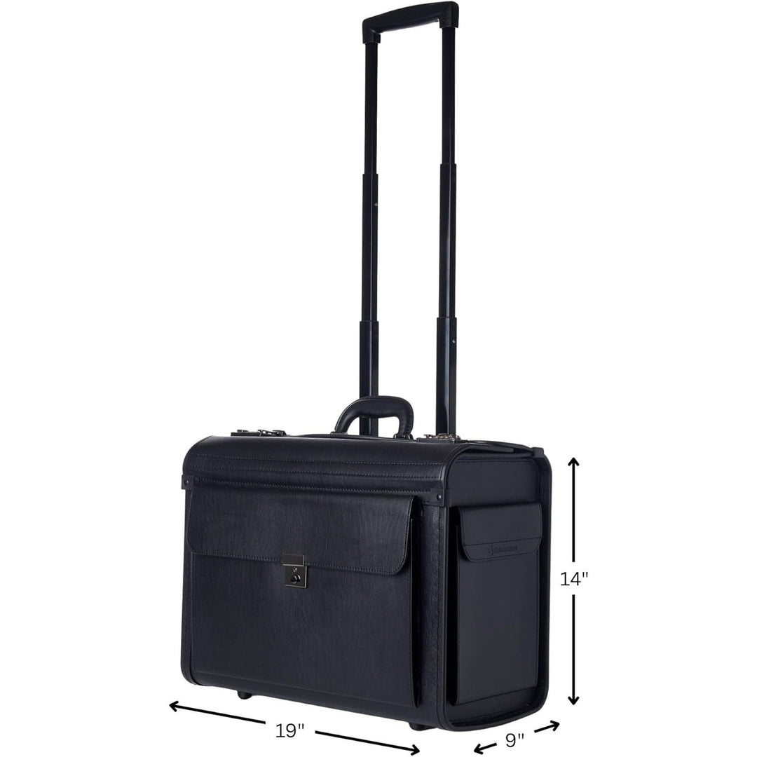Alpine Swiss Rolling 17" Laptop Briefcase on Wheels Attache Lawyers Case Legal Size Black - Just Closeouts Canada Inc.