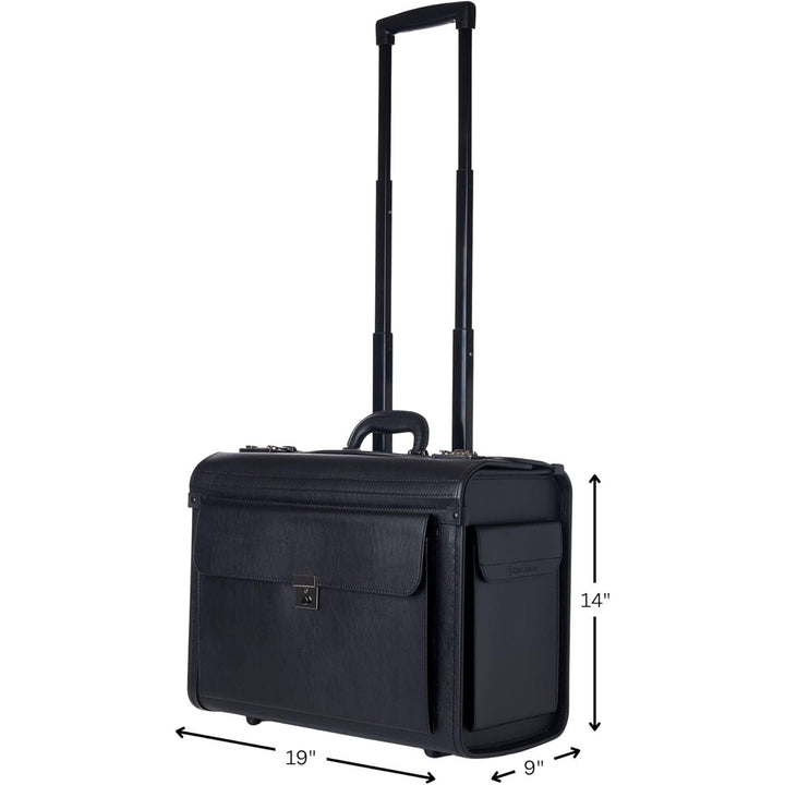 Alpine Swiss Rolling 17" Laptop Briefcase on Wheels Attache Lawyers Case Legal Size Black - Just Closeouts Canada Inc.