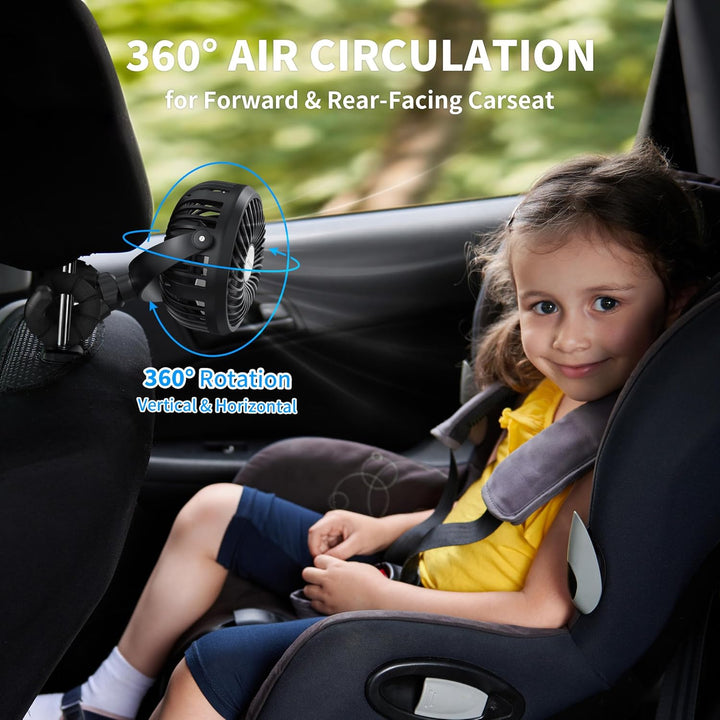 AMACOOL Battery Operated Stroller Fan Flexible Tripod Clip On Fan with 3 Speeds and Rotatable Handheld Personal Fans for Car Seat Crib Bike Treadmill - Just Closeouts Canada Inc.
