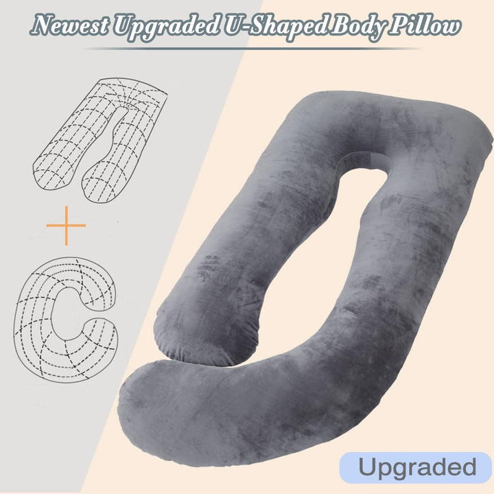 AMCATON 60 Inch Pregnancy Pillow for Sleeping, Extra Large U Shaped Body Pillow, Maternity Pillow for Pregnant Women (Dark Grey) - Just Closeouts Canada Inc.