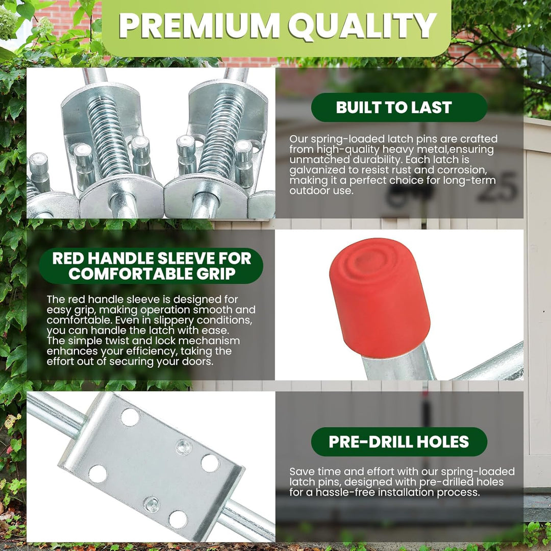 AMGSH 4 Pack Metal Lock Barrel Bolt Spring Loaded Locking Latch 165MM(6.5Inch), Ideal for Gates, Doors, Trailers, and Other Items Requiring Secure Closure. - Just Closeouts Canada Inc.