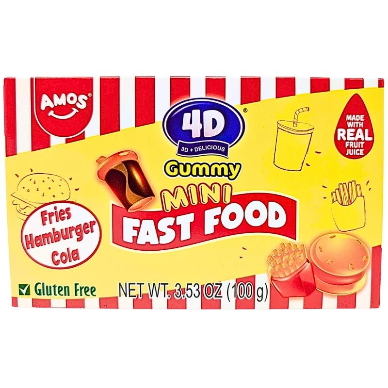 Amos 4D Mini Fast Food Gummy - 100g - Just Closeouts Canada Inc.
