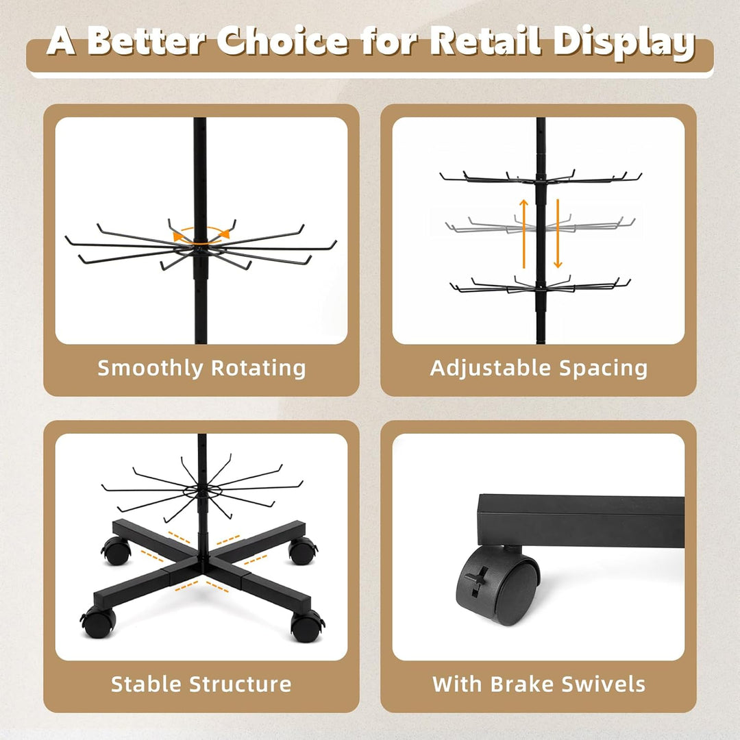 Retail Keychains Stands Retail Display Stand, Rotating Display Rack for Keychains Jewelry Vend ...