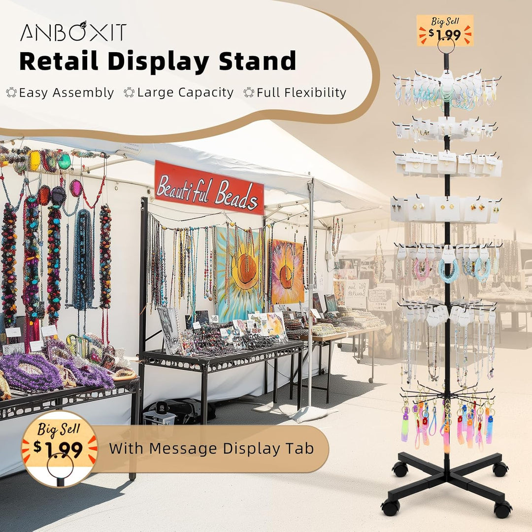 Retail Keychains Stands Retail Display Stand, Rotating Display Rack for Keychains Jewelry Vend ...
