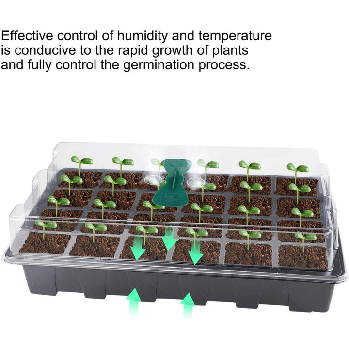 ANGTUO 5 Pack Seed Starter Tray with Dome Reusable 120cell Plant Germination Trays Indoor Propagation Planting Tray Seed Starter Kit Seedling Starter Trays (24 Cells per Tray) - Just Closeouts Canada Inc.