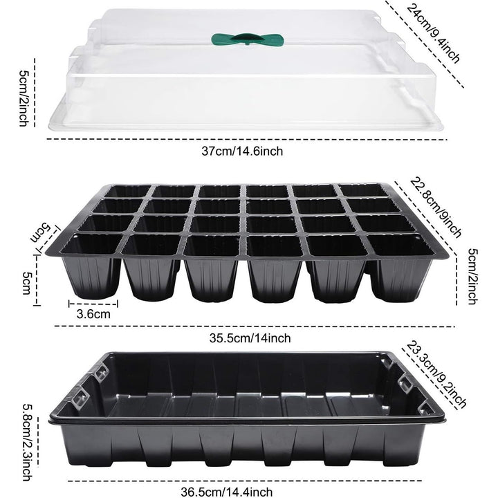ANGTUO 5 Pack Seed Starter Tray with Dome Reusable 120cell Plant Germination Trays Indoor Propagation Planting Tray Seed Starter Kit Seedling Starter Trays (24 Cells per Tray) - Just Closeouts Canada Inc.
