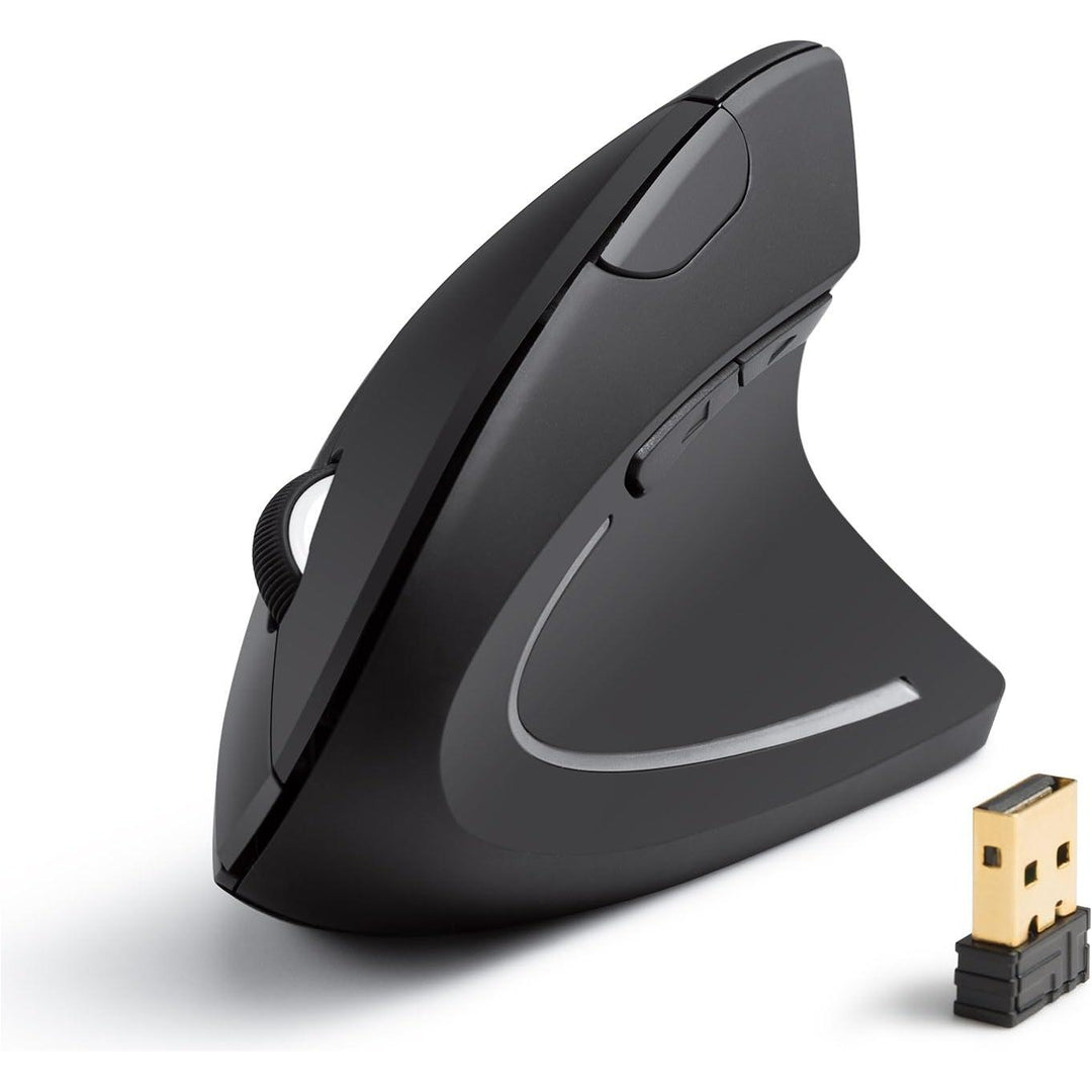 Anker 2.4G Wireless Vertical Ergonomic Optical Mouse, 800 / 1200 /1600 DPI, 5 Buttons for Laptop, Desktop, PC, MacBook, Black - Just Closeouts Canada Inc.