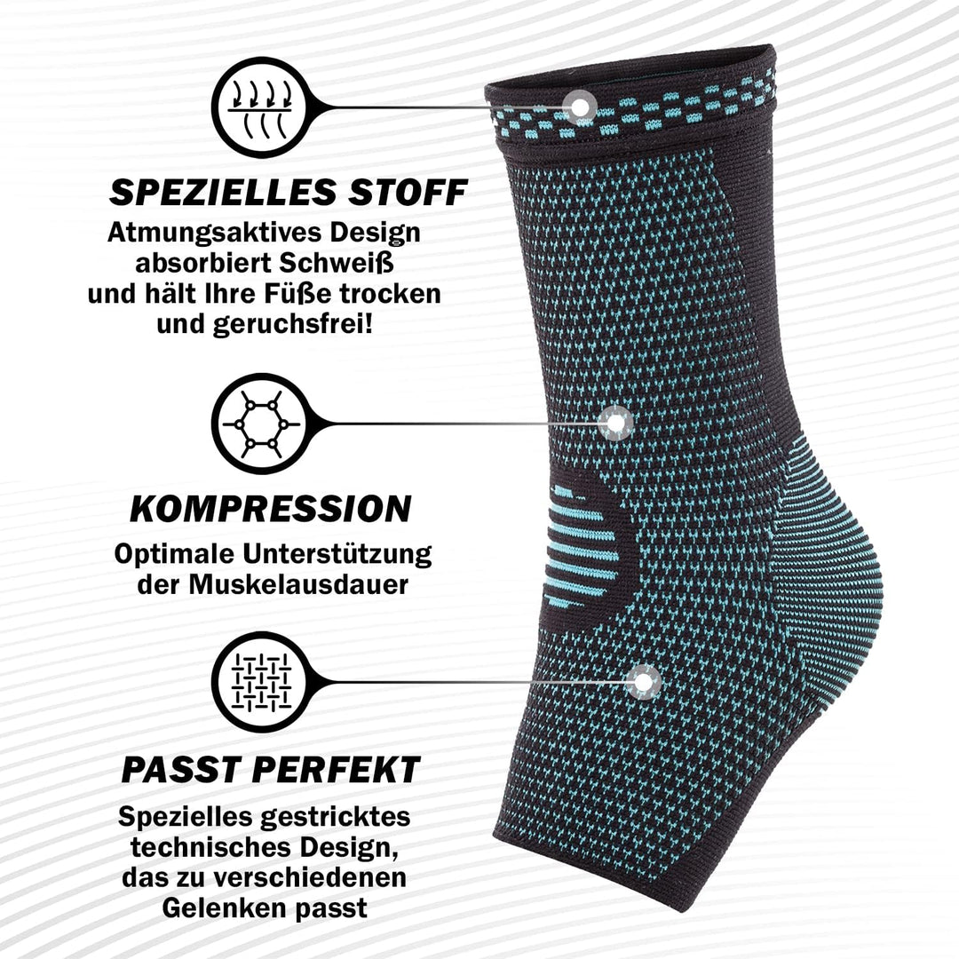 Ankle Brace Compression Support Sleeve (Pair) for Injury Recovery, Joint Pain and More. Plantar Fasciitis Foot Socks with Arch Support, Eases Swelling, Heel Spurs, Achilles Tendon, Blue Medium - Just Closeouts Canada Inc.X0018GP7D1