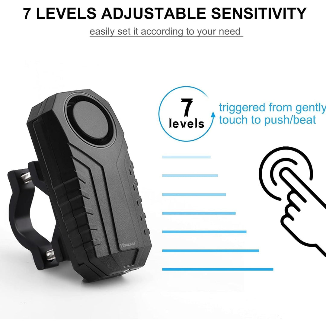 Anti - Theft Bike Alarm with Mount, 113dB Burglar Vibration Motorcycle Bicycle Alarm Security System Waterproof Cycle Bike Alarm with Remote - Just Closeouts Canada Inc.