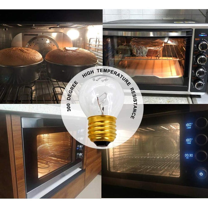 Appliance Oven Refrigerator Bulbs,G45 120 Volt 40 Watt Oven Bulb, High Temperature 300 Degree Resistant Incandescent Bulbs,E27E26 Brass Base Clear Glass Oven Bulb(4 Pack) - Just Closeouts Canada Inc.