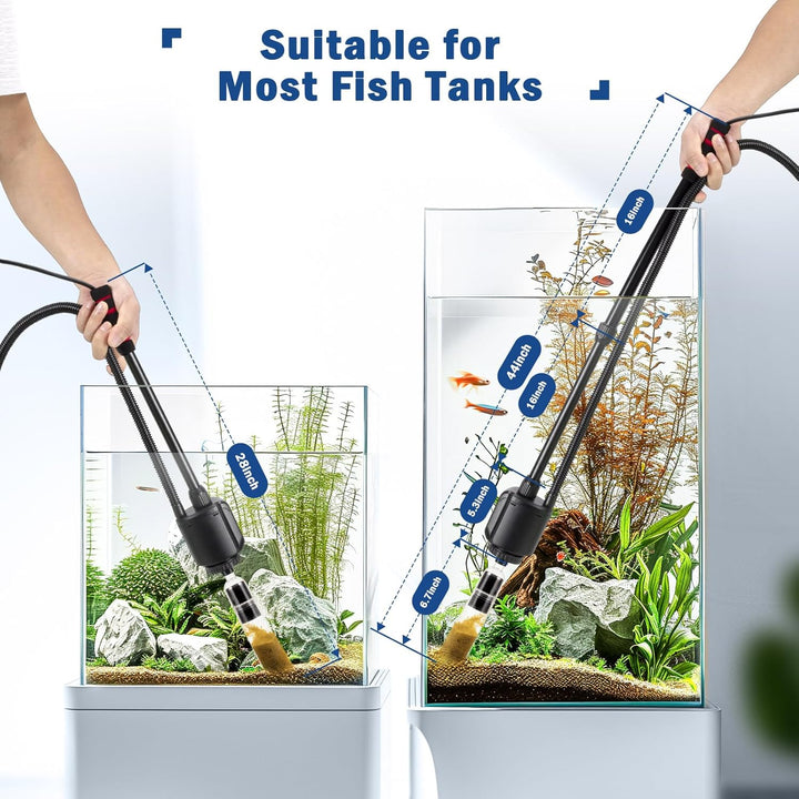 AQQA Aquarium Gravel Cleaner Siphon Kit,6 in 1 Electric Automatic Removable Vacuum Water Changer?Multifunction Wash Sand Suck The Stool Filter 110V/ 20W 320GPH (20W 320GPH) - Just Closeouts Canada Inc.