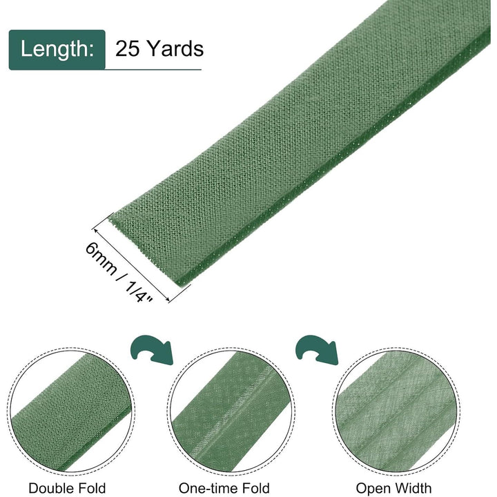 Army Green Double-Fold Bias Tape, 1/4 in x 25 yd - Just Closeouts Canada Inc.