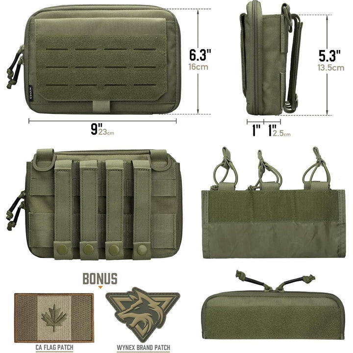 Army Green Kangaroo MOLLE Admin Pouch with Removable Inserts - Just Closeouts Canada Inc.