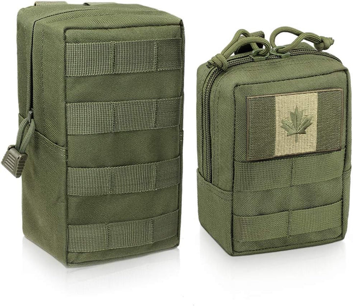 Army Green MOLLE Utility Pouch Set – Small & Large, 2 Pack - Just Closeouts Canada Inc.