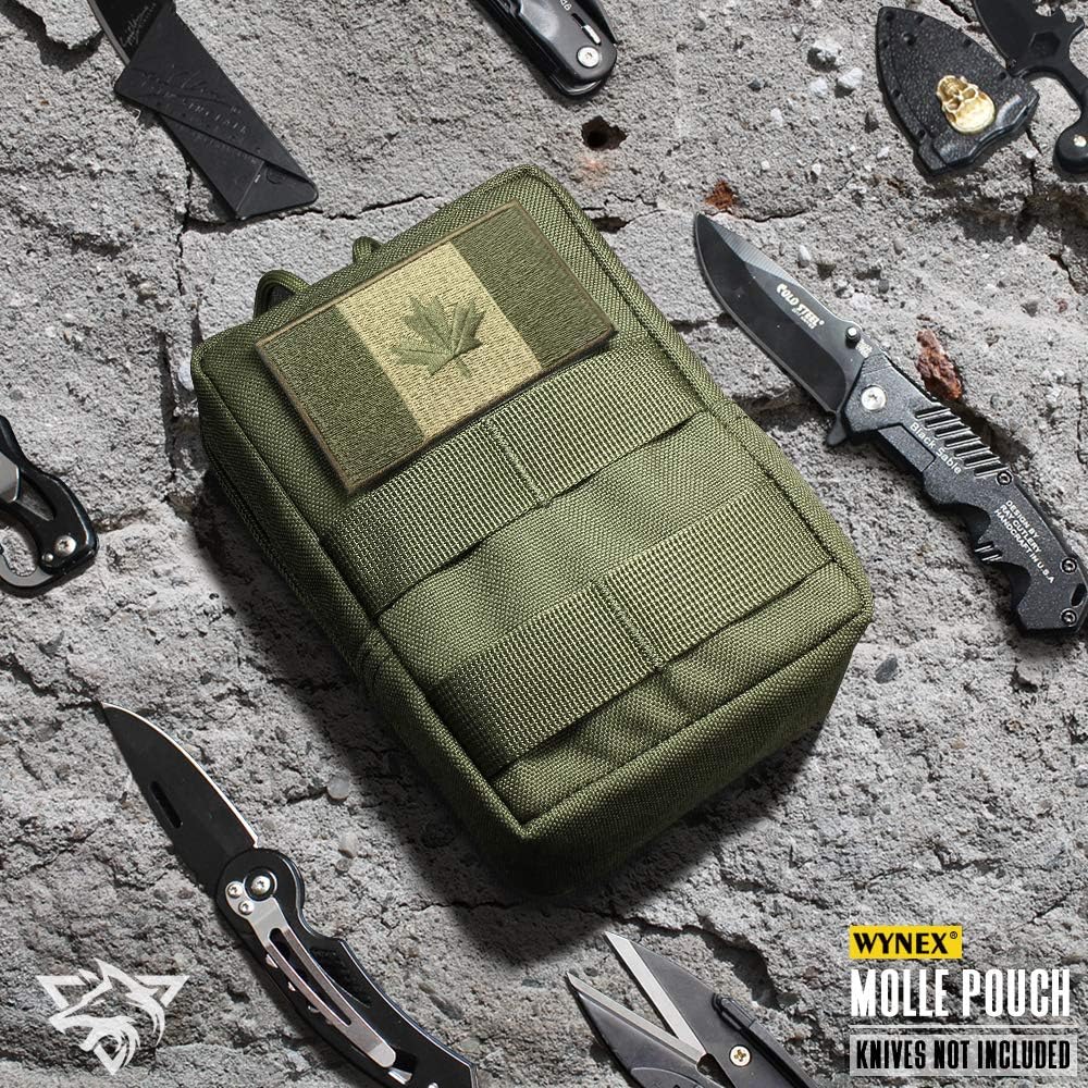 Army Green MOLLE Utility Pouch Set – Small & Large, 2 Pack - Just Closeouts Canada Inc.