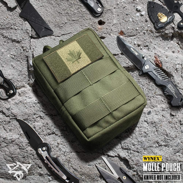 Army Green MOLLE Utility Pouch Set – Small & Large, 2 Pack - Just Closeouts Canada Inc.