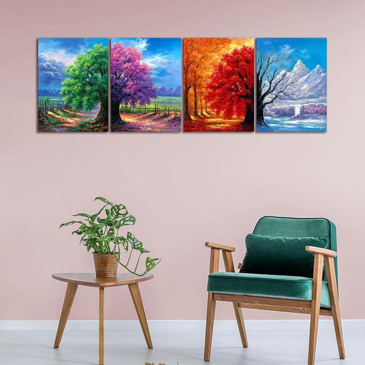 Art 4 Pack 5D Diamond Painting Kits for Adults DIY Drill Diamond Art Kits 4 Seasons Wall Art for Living Room Diamonds Arts and Crafts by Numbers for Beginners - Just Closeouts Canada Inc.