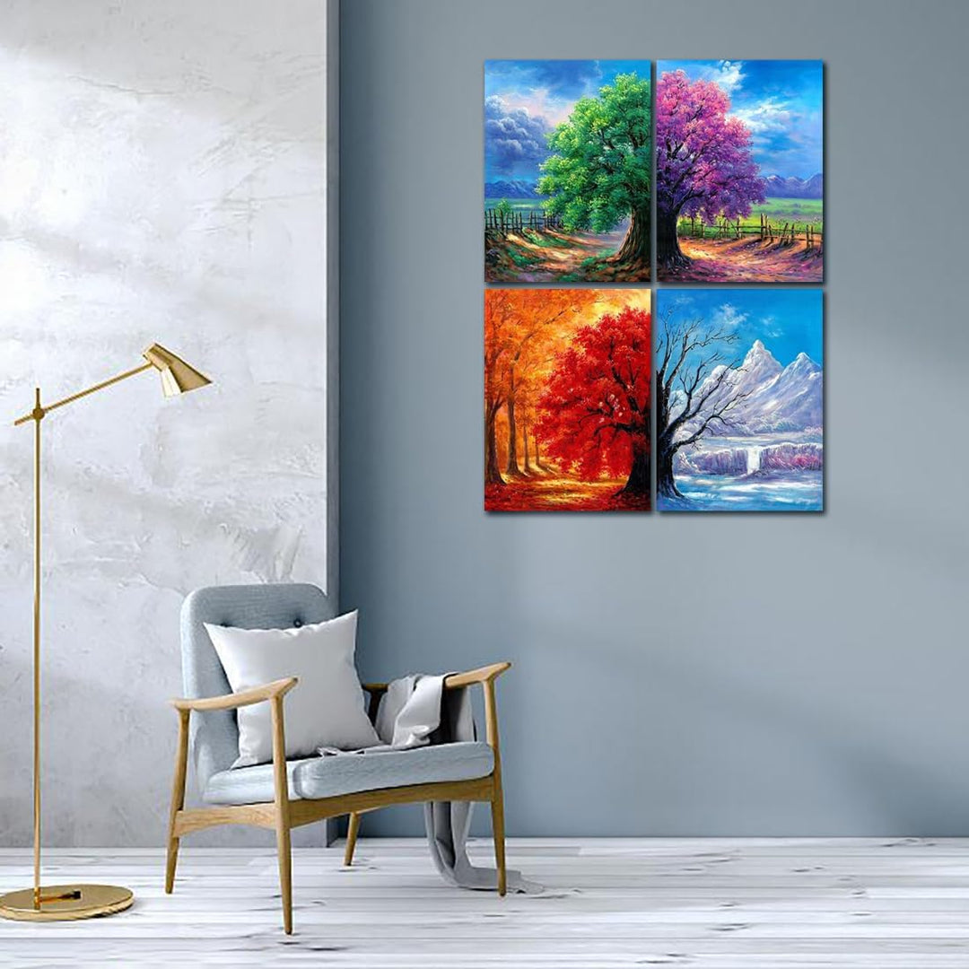 Art 4 Pack 5D Diamond Painting Kits for Adults DIY Drill Diamond Art Kits 4 Seasons Wall Art for Living Room Diamonds Arts and Crafts by Numbers for Beginners - Just Closeouts Canada Inc.