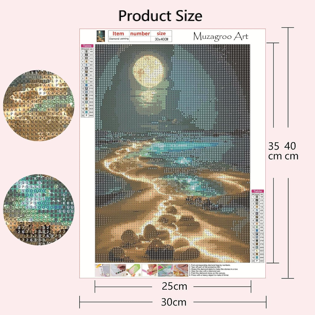 Art Moon Diamond Painting Kits for Adults, 5D Diamond Art Kits for Beginners, DIY Arts and Crafts for Living Room, Kids Room 4 PCS Wall Art - Just Closeouts Canada Inc.