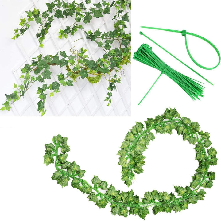 Artificial Ivy Vine Garlands – Green, 168 ft Total, 24-Pack - Just Closeouts Canada Inc.