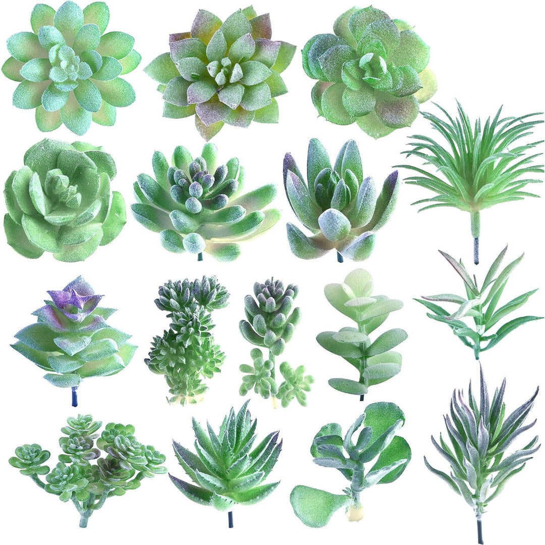 Artificial Unpotted Succulent Picks, 16-Piece Assorted Set - Just Closeouts Canada Inc.