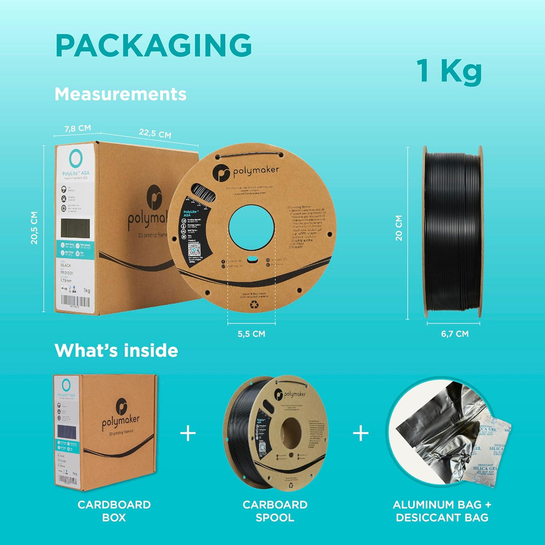 ASA Filament 1.75mm Dark Gray Green, 1kg 3D Printing Filament, Heat & Weather Resistant - ASA 3D Printer Filament Perfect for Printing Outdoor Functional Parts - Just Closeouts Canada Inc.PF01046