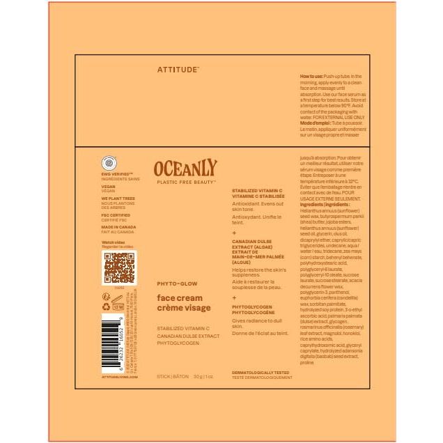 ATTITUDE Oceanly Face Cream Stick, EWG Verified, Plastic-free, Plant & Mineral-Based Ingredients, Vegan Beauty Products, PHYTO GLOW, Unscented, 30g - Just Closeouts Canada Inc.626232160529