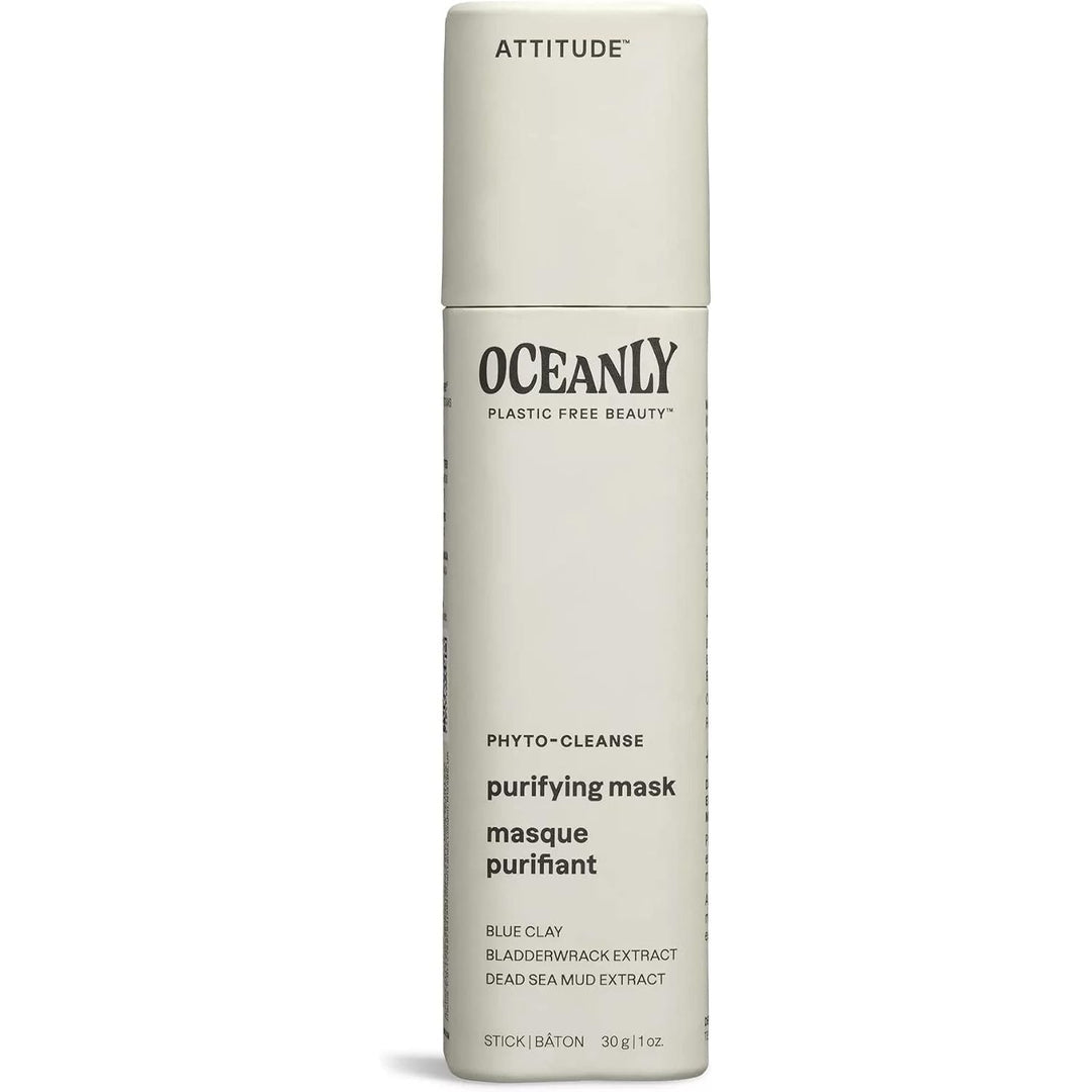 ATTITUDE Oceanly Face Mask Stick, EWG Verified, Plastic-free, Plant and Mineral-Based Ingredients, Vegan Beauty Products, PHYTO CLEANSE, Unscented, 30G - Just Closeouts Canada Inc.626232160673