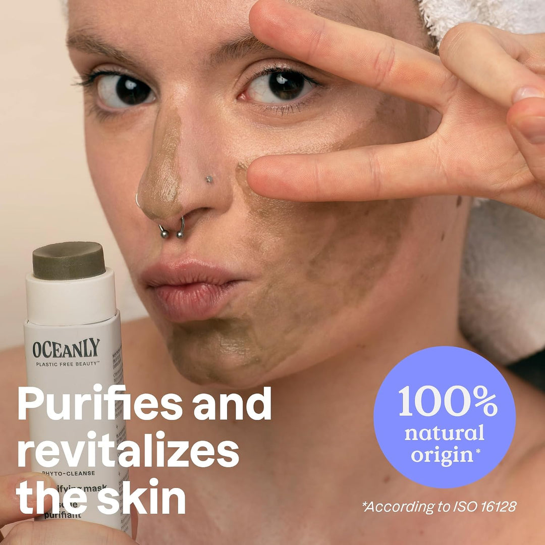 ATTITUDE Oceanly Face Mask Stick, EWG Verified, Plastic-free, Plant and Mineral-Based Ingredients, Vegan Beauty Products, PHYTO CLEANSE, Unscented, 30G - Just Closeouts Canada Inc.626232160673
