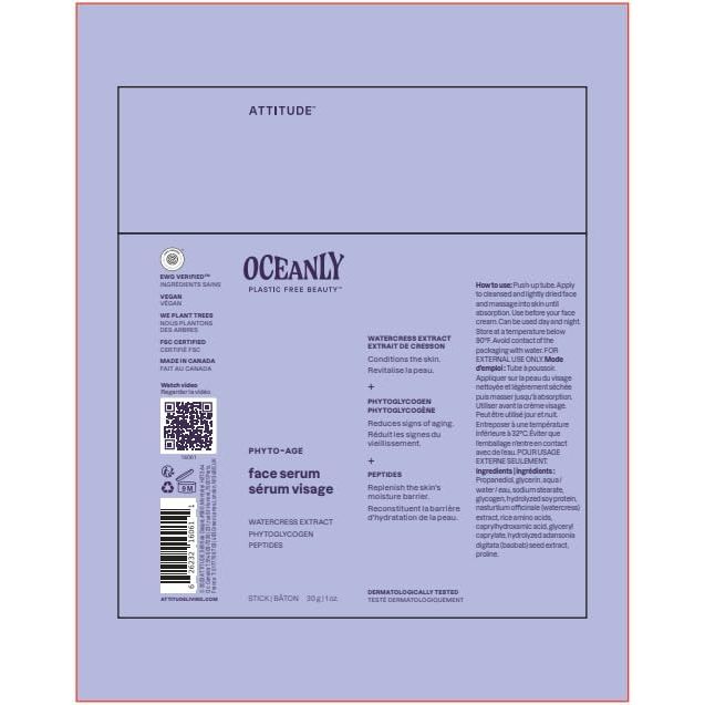 ATTITUDE Oceanly Face Serum Bar, EWG Verified, Plastic-free, Plant and Mineral-Based Ingredients, Vegan Skin Care Products, PHYTO AGE, Unscented, 30G - Just Closeouts Canada Inc.626232160611