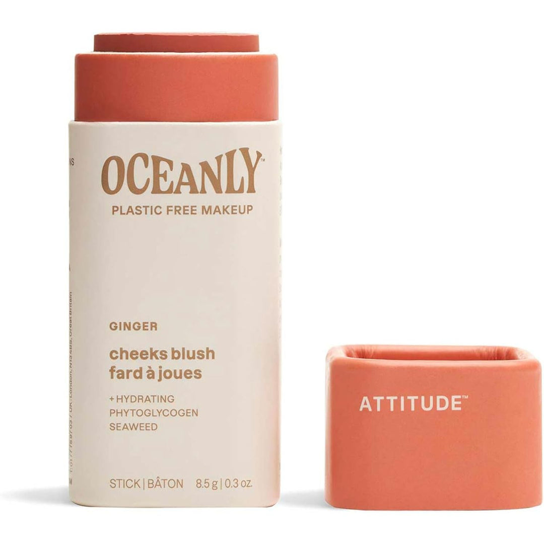 ATTITUDE Oceanly Lightweight Blush Stick, Titanium Dioxide-Free, EWG Verified, Plastic-Free, Vegan Makeup, Ginger, 8.5g - Just Closeouts Canada Inc.626232161229