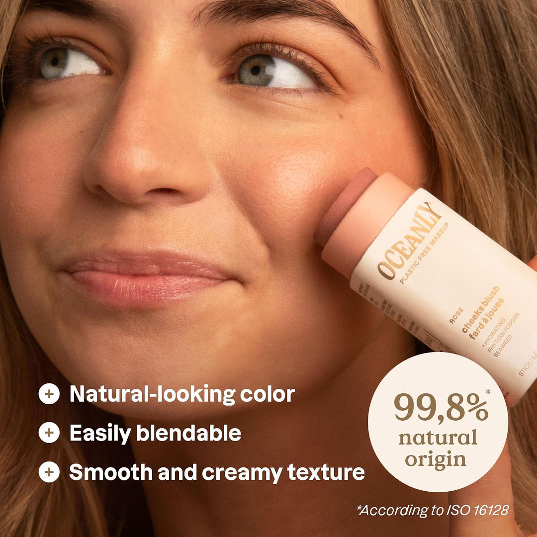 ATTITUDE Oceanly Lightweight Blush Stick, Titanium Dioxide-Free, EWG Verified, Plastic-Free, Vegan Makeup, Rose, 8.5g - Just Closeouts Canada Inc.626232161212
