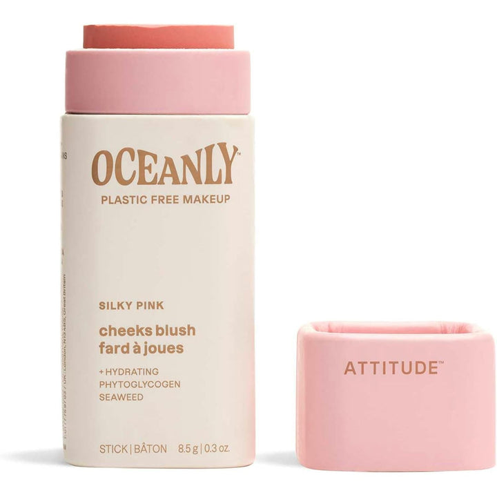 ATTITUDE Oceanly Lightweight Blush Stick, Titanium Dioxide-Free, EWG Verified, Plastic-Free, Vegan Makeup, Silky Pink, 8.5g - Just Closeouts Canada Inc.626232161205
