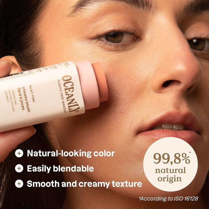 ATTITUDE Oceanly Lightweight Blush Stick, Titanium Dioxide-Free, EWG Verified, Plastic-Free, Vegan Makeup, Silky Pink, 8.5g - Just Closeouts Canada Inc.626232161205
