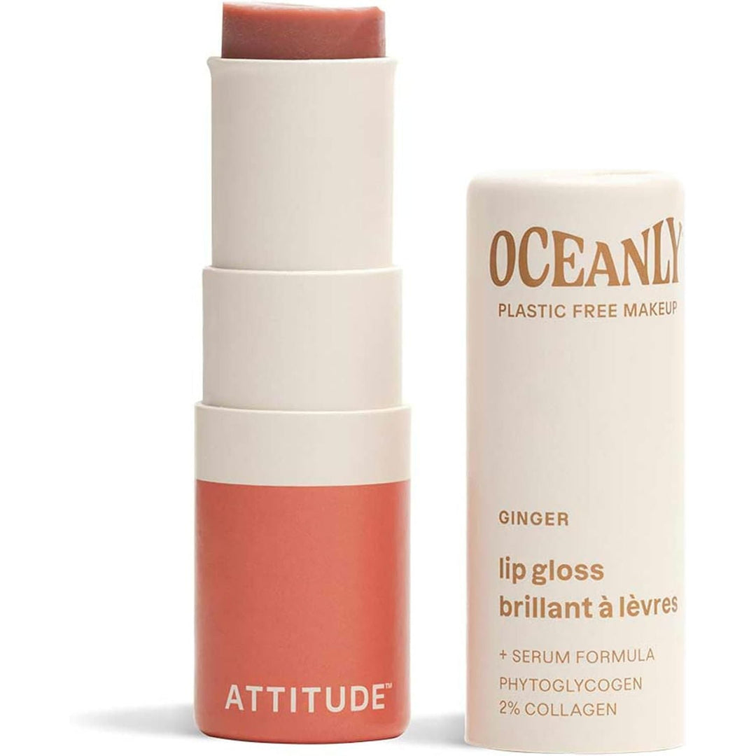 ATTITUDE Oceanly Sheer Lip Gloss Stick, EWG Verified, Titanium Dioxide-Free, Vegan Makeup & Beauty, Plastic-Free, Ginger, 3.4g - Just Closeouts Canada Inc.626232161120