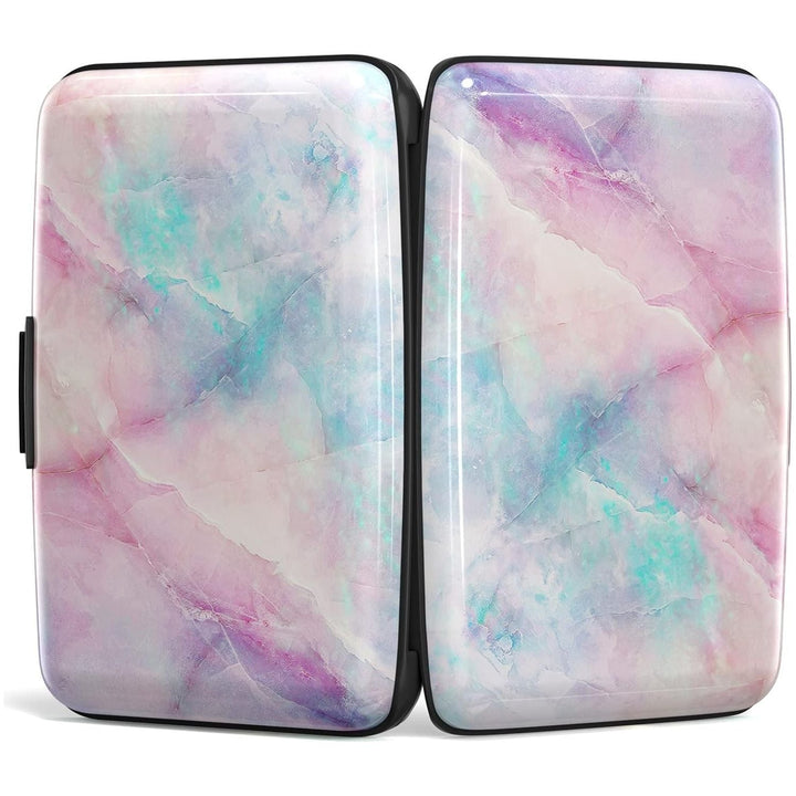 Atufsuat Credit Card Holder, Mini Aluminum Card Wallet RFID Blocking Slim Metal Hard Card Case for Women Men, Colorful Marble - Just Closeouts Canada Inc.