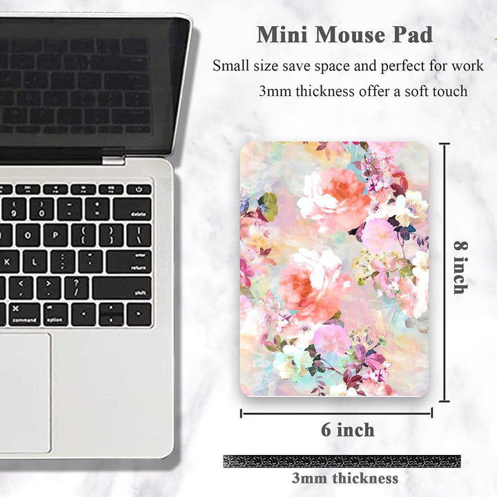 Atufsuat Small Mouse Pad, Mini Mouse Pad 6 x 8 Inch, Thick Rubber Waterproof Mouse Mat, Cute Floral Mousepad for Women Kids Wireless Mouse Mini Laptops Keyboard Tray Home Office Travel - Just Closeouts Canada Inc.