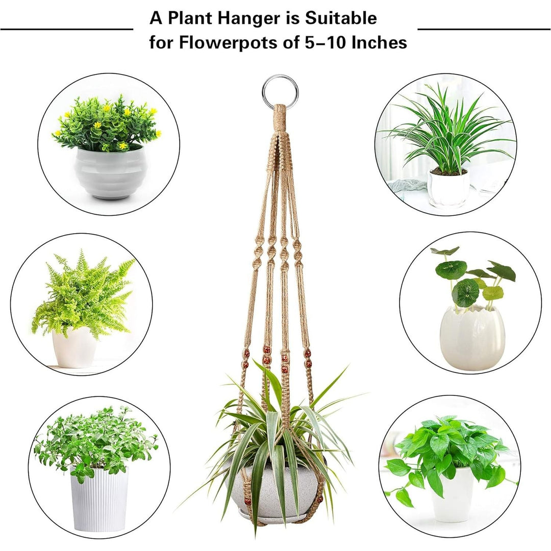 Augshy 2 Pcs Plant Hangers Hanging Plant Holder for Indoor Outdoor Decor Macrame Hanging Planter Basket with 4 Hooks(35 Inch) - Just Closeouts Canada Inc.