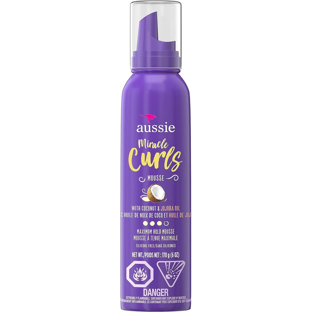 Aussie Miracle Curls Styling Mousse With Coconut & Jojoba Oil, 170g - Just Closeouts Canada Inc.