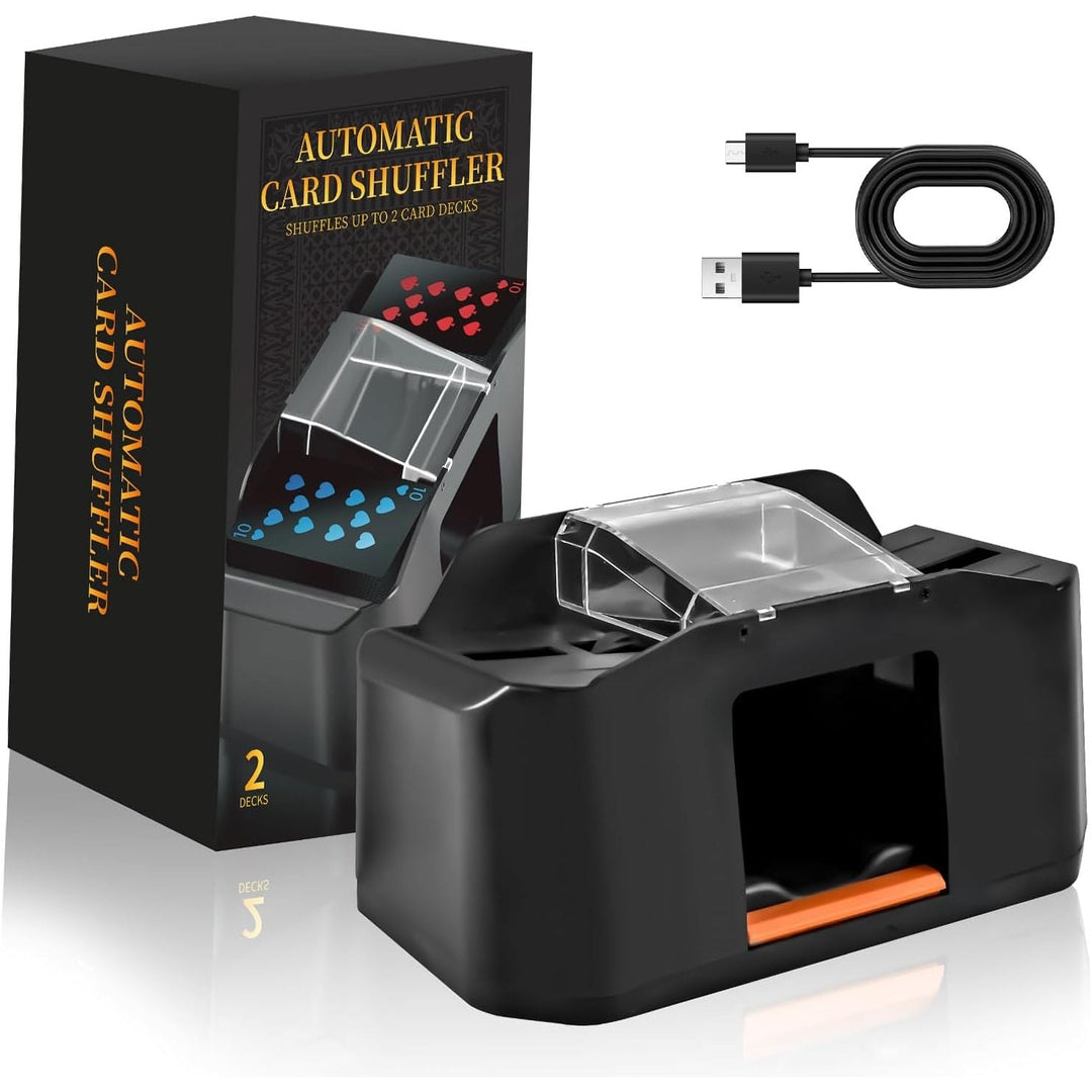 Automatic Card Shuffler, Card Shuffler 2 Deck Rechargeable, Low Noise Card Shuffle Machine, Battery - Operated Electric Shuffler for Poker, UNO, Blackjack, Skip - Bo, Phase 10,Texas Hold'em, Home Card Games - Just Closeouts Canada Inc.