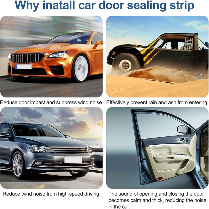 Automotive Door Weather Stripping 25Ft/7.62m Car Door Rubber Edge Trim Seal Strip Gasket with Side Bulb for Car Bus Camper Boat RV Truck Doors - Just Closeouts Canada Inc.