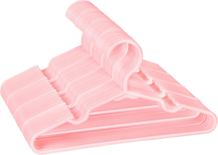 Baby Hangers for Closet - 11.4 Inch 60 Pack Plastic Kids Hangers - Children Hangers & Infant Hangers & Toddler Hangers for Clothes (Pink) - Just Closeouts Canada Inc.X003SAZR5N