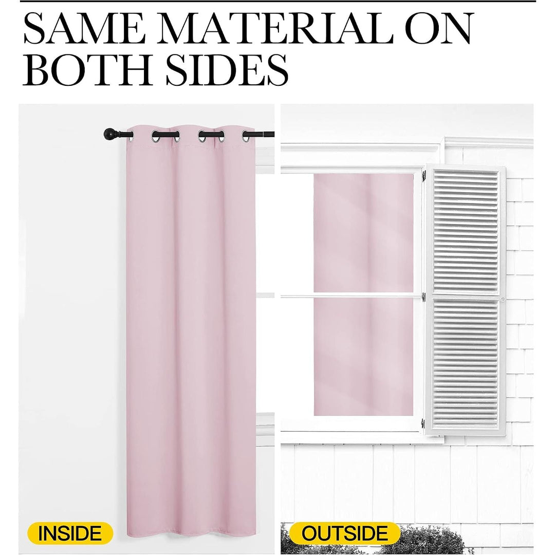 Baby Pink Room-Darkening Grommet Curtains, 42 x 63 in, 2 Panels - Just Closeouts Canada Inc.