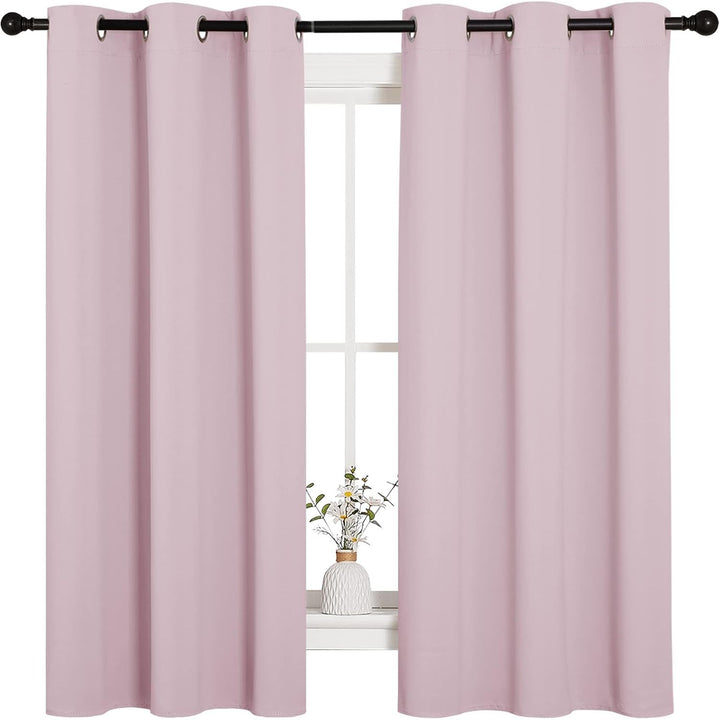Baby Pink Room-Darkening Grommet Curtains, 42 x 63 in, 2 Panels - Just Closeouts Canada Inc.