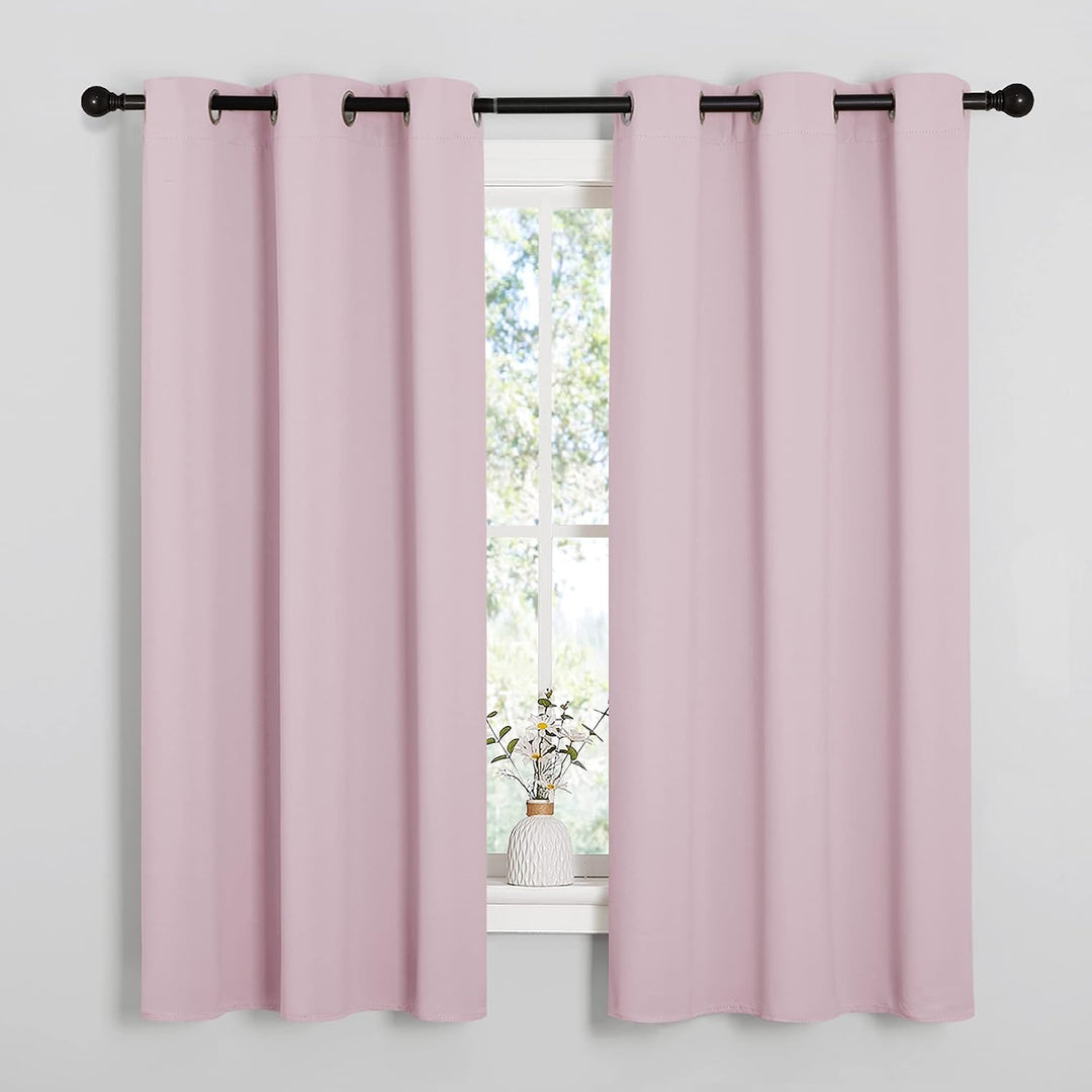 Baby Pink Room-Darkening Grommet Curtains, 42 x 63 in, 2 Panels - Just Closeouts Canada Inc.