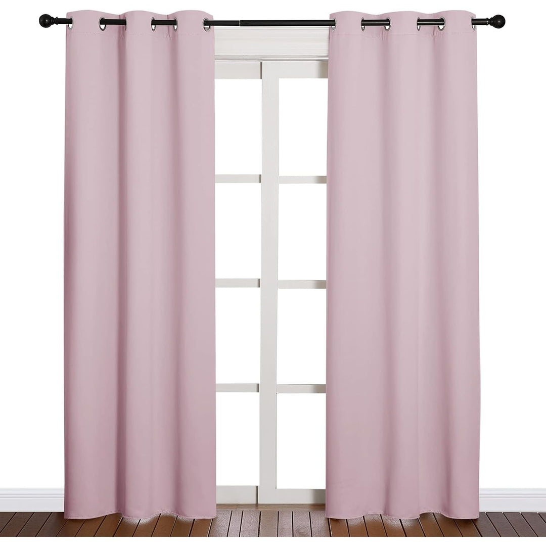 Baby Pink Room-Darkening Grommet Curtains, 42 x 84 in, 2 Panels - Just Closeouts Canada Inc.