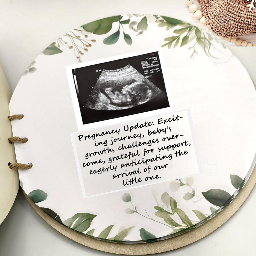 Baby Shower Guest Book, Baby Shower Sign in Round Guest Book with Watercolor Design, Baby Shower Guest Book Alternatives Girl Boy, Wood Guestbook Keepsake Gift for New Parents - Just Closeouts Canada Inc.